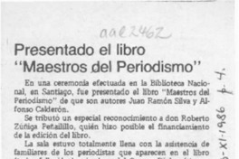 Presentado el libro "Maestros del periodismo"  [artículo].
