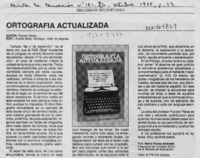 Ortografía actualizada  [artículo] Mario Farías Andrade.