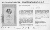 Alonso de Ribera, Gobernador de Chile  [artículo] Silvia Ugarte Lee.