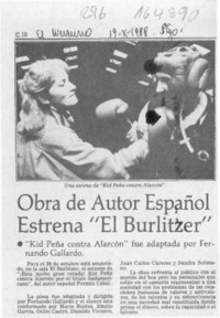 Obra de autor español estrena "El Burlitzer"  [artículo].