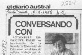 Conversando con Antonieta Rodríguez París  [artículo].