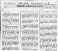 Tributo a Carlos León  [artículo] Hugo E. Marzi Rivera.