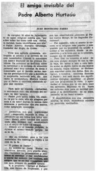 El amigo invisible del padre Alberto Hurtado