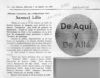 Samuel Lillo  [artículo] Rosmery.
