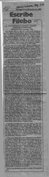 Juan Ramón Silva - Alfonso Calderón, "Maestros del periodismo"