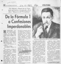 De la Fórmula 1 a Confesiones Imperdonables  [artículo] Enrique Ramírez Capello.