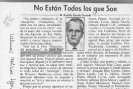 No están todos los que son  [artículo] Rodolfo Garcés Guzmán.