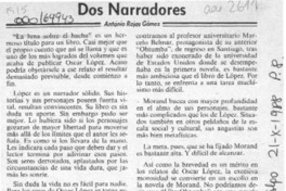 Dos narradores  [artículo] Antonio Rojas Gómez.