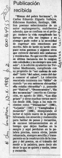 Publicación recibida  [artículo].