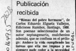 Publicación recibida  [artículo].