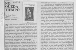 No queda tiempo  [artículo] Jaime Valdivieso.