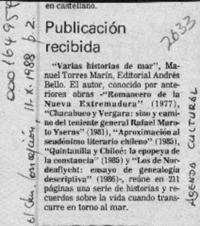 Publicación recibida  [artículo].