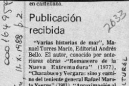 Publicación recibida  [artículo].