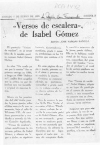 "Versos de escalera", de Isabel Gómez  [artículo] José Vargas Badilla.