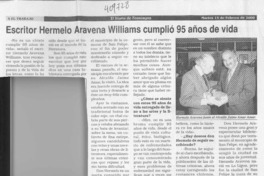 Escritor Hermelo Arabena Williams cumplió 95 años de vida  [artículo] Luis Ponce L.