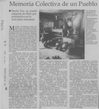 Memoria colectiva de un pueblo  [artículo]