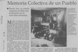 Memoria colectiva de un pueblo  [artículo]