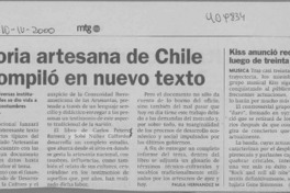Historia artesana de Chile se compiló en nuevo texto  [artículo]