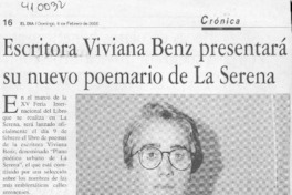 Escritora Viviana Benz presentará su nuevo poemario de La Serena  [artículo]