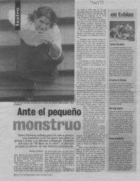 Ante el pequeño monstruo  [artículo] Marcela de Pablo
