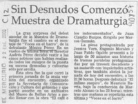 Sin desnudos comenzó muestra de dramaturgia  [artículo]