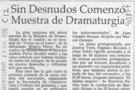 Sin desnudos comenzó muestra de dramaturgia  [artículo]