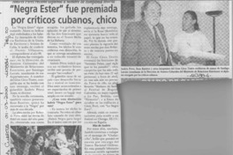 "Negra Ester" fue premiada por críticos cubanos, chico  [artículo]