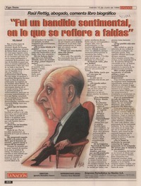 "Fui un bandido sentimental, en lo que se refiere a faldas"