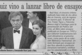Raúl Ruiz vino a lanzar libro de ensayos sobre cine  [artículo]