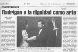 Radrigán o la dignidad como arte  [artículo] Rigoberto Carvajal