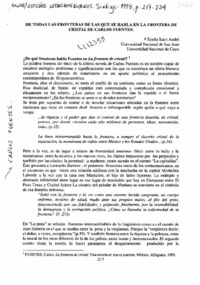 De todas las fronteras de las que se habla en La Frontera de Cristal de Carlos Fuentes  [artículo] Estela Saint André