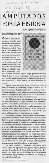 Amputados por la historia  [artículo] Alejandra Costamagna