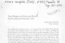 Tres poemas, de Gonzalo Rojas  [artículo] Marcelo Coddou