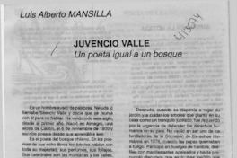 Juvencio Valle, un poeta igual a un bosque  [artículo] Luis Alberto Mansilla