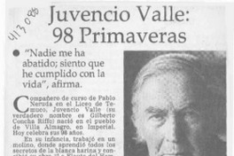 Juvencio Valle, 98 primaveras