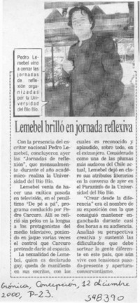 Lemebel brilló en jornada reflexiva  [artículo]