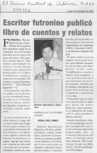 Escritor futronino publicó libro de cuentos y relatos  [artículo]