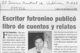 Escritor futronino publicó libro de cuentos y relatos  [artículo]