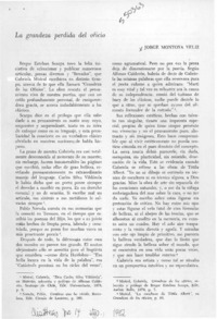 La grandeza perdida del oficio  [artículo] Jorge Montoya Veliz