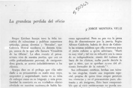 La grandeza perdida del oficio  [artículo] Jorge Montoya Veliz