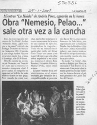 Obra "Nemesio, Pelao --" sale otra vez a la cancha  [artículo]