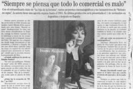 "Siempre se piensa que todo lo comercial es malo"  [artículo]