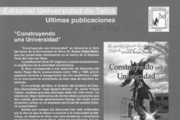 "Construyendo una universidad"  [artículo]
