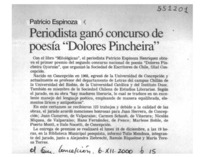 Periodista ganó concurso de poesía "Dolores Pincheira"  [artículo]