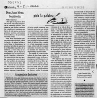 Don Juan Meza Sepúlveda  [artículo] Luis Chandía Ruiz