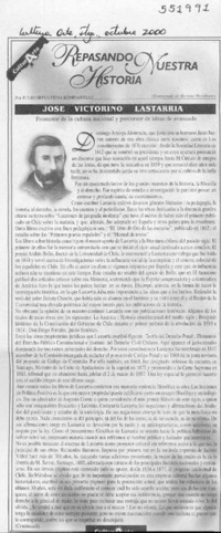José Victorino Lastarria  [artículo] Julio Sepúlveda Rondanelli