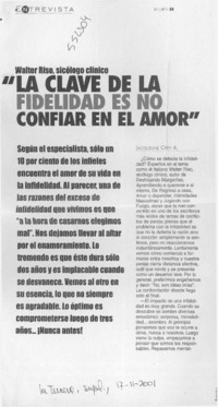 "La clave de la fidelidad es no confiar en el amor"  [artículo] Jacqueline Otey A.