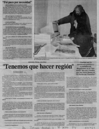"Tenemos que hacer región"  [artículo] Roberto Hofer