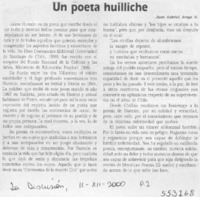 Un poeta huilliche  [artículo] Juan Gabriel Araya G.