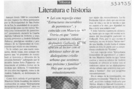 Literatura e histora  [artículo] Sergio Ramón Fuentealba